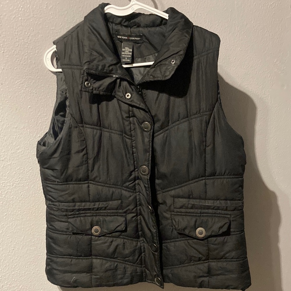 Women's Black Quilted Vest